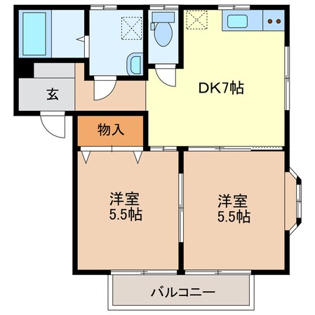 北山口ハイツの物件間取画像